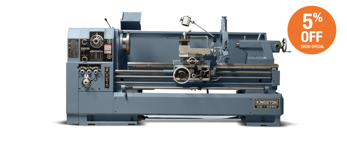 Kingston HD 2290 (22" x 90") Conventional Manual Engine Lathe Machine Tools